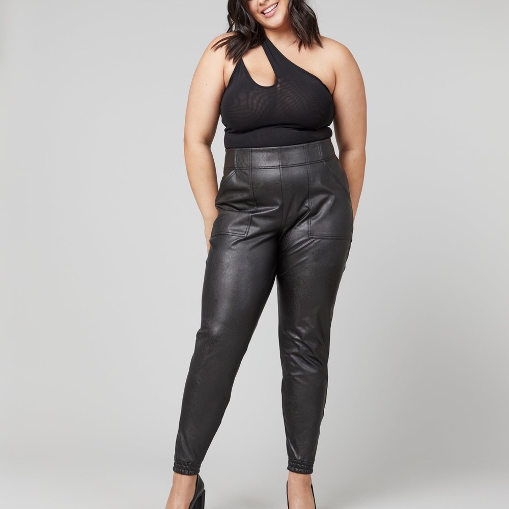 Spanx Faux Leather Joggers Size Small